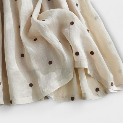 Playful Polka Dot Skirt Made of Cotton-Linen