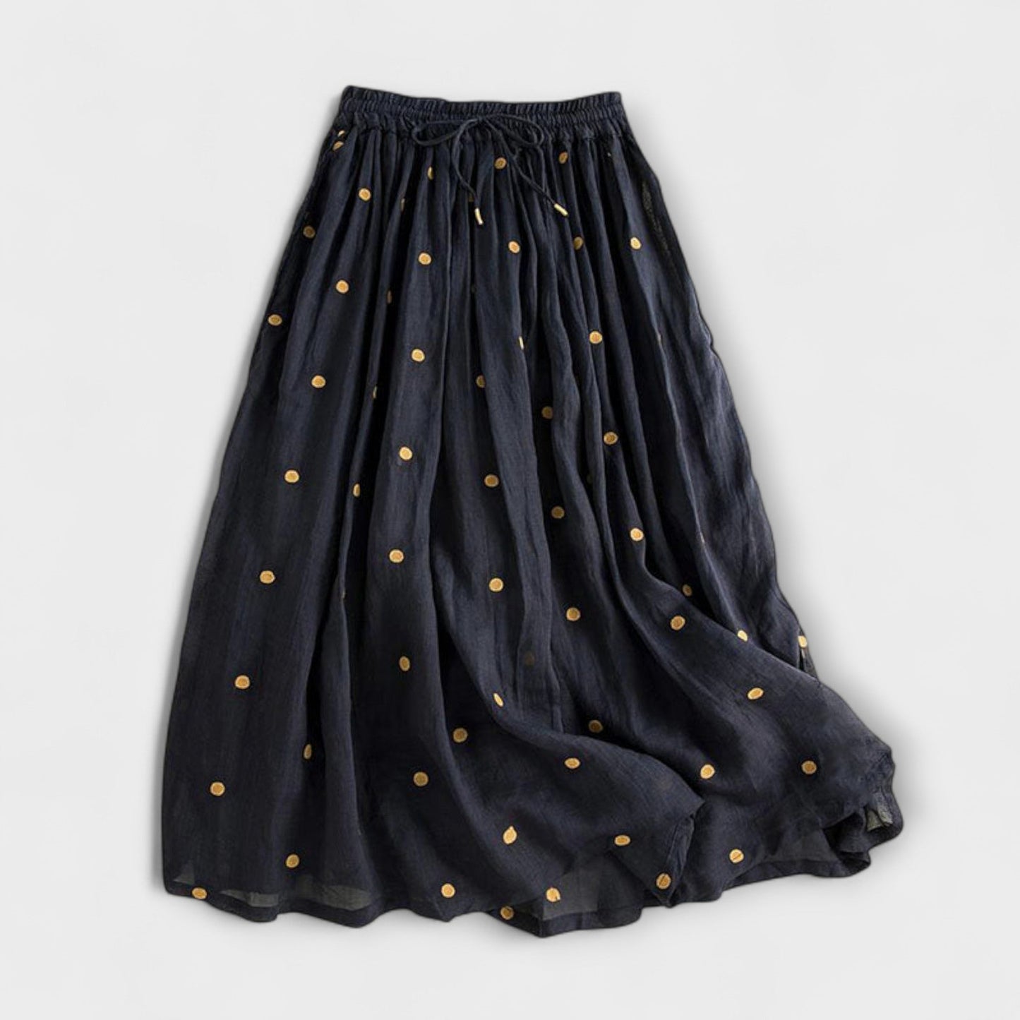 Playful Polka Dot Skirt Made of Cotton-Linen