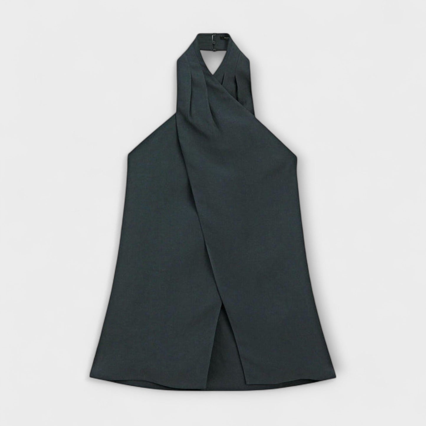 Hannah - Blue Halter Neck Top with Back Cutout