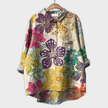 Magdalena - Handmade Women's Blouse with Floral Design
