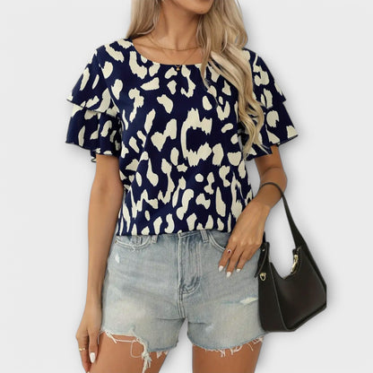 Evelyn - Casual Blouse with Round Neck