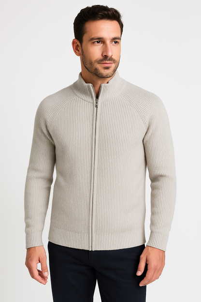 Four Seasons Merino Wool Zipped Cardigan