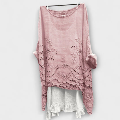 Ella - Blouse with Double Layer Hem