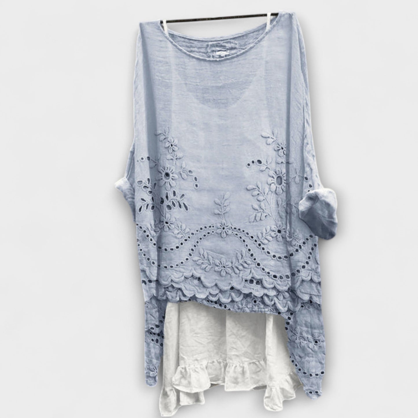 Ella - Blouse with Double Layer Hem