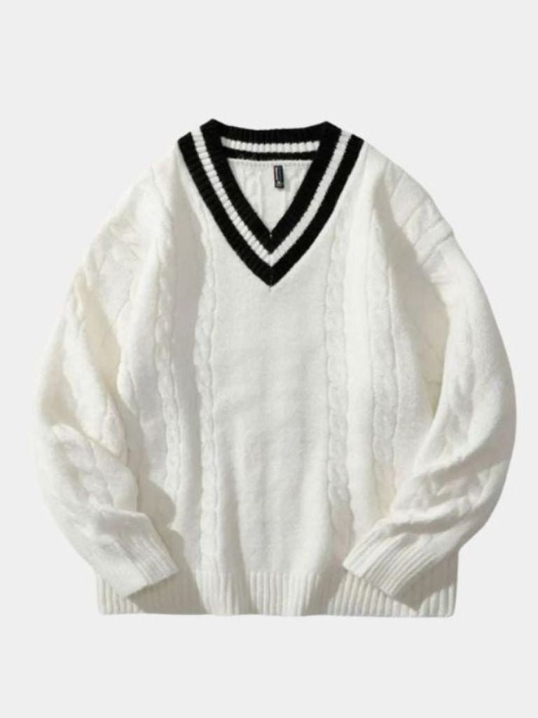 Minimalist V - Neck Sweater - Cross & Crown - Cross & Crown