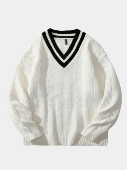 Minimalist V - Neck Sweater - Cross & Crown - Cross & Crown