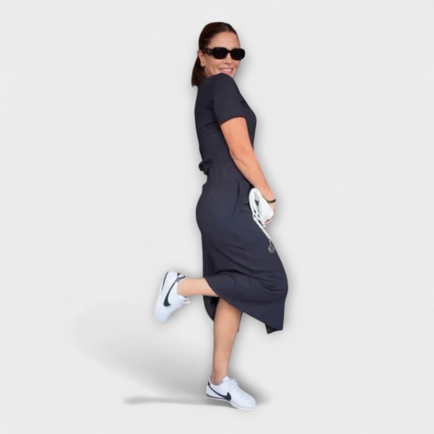 Danielle - Elegant V-Neck Top with Skirt